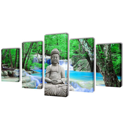 Set de tablouri, imprimeu Buddha, 100 x 50 cm