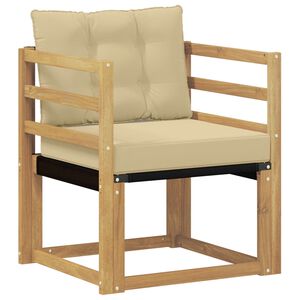 vidaXL Canapea de exterior Lemn solid de Acacia și Textilene Alb