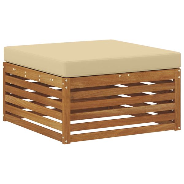 vidaXL Set de canapele de exterior cu pernă 4 pcs Natural și Bej