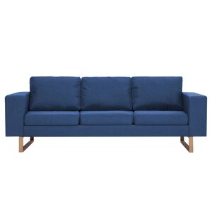 vidaXL Canapea cu 3 locuri, albastru, material textil