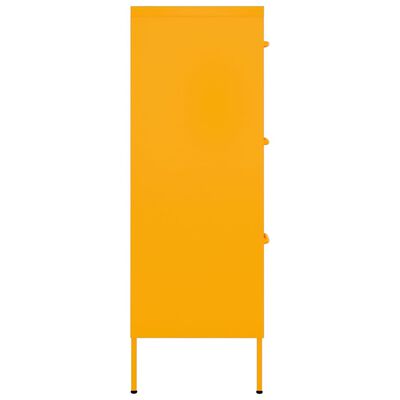vidaXL Dulap cu sertare, galben muștar, 80x35x101,5 cm, oțel