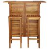 vidaXL Set mobilier de bar de grădină, 3 piese, lemn masiv de acacia