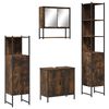 vidaXL Set mobilier de baie, 4 piese, stejar fumuriu, lemn prelucrat