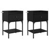 vidaXL Noptieră 2 buc. Stejar Negru 40 x 29 x 60 cm Lemn prelucrat