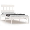 vidaXL Cadru de pat single, alb, 90x190 cm, lemn masiv