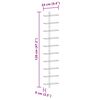 vidaXL Suport sticle de vin, de perete, 10 sticle, 2 buc., alb, metal
