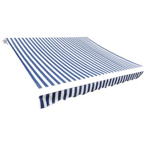 vidaXL P&acirc;nză de copertină, albastru și alb, 3,5 x 2,5 m