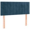 vidaXL Pat box spring cu saltea, albastru &icirc;nchis, 90x190 cm, catifea