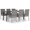 vidaXL Set mobilier de grădină, 7 piese, gri, poliratan