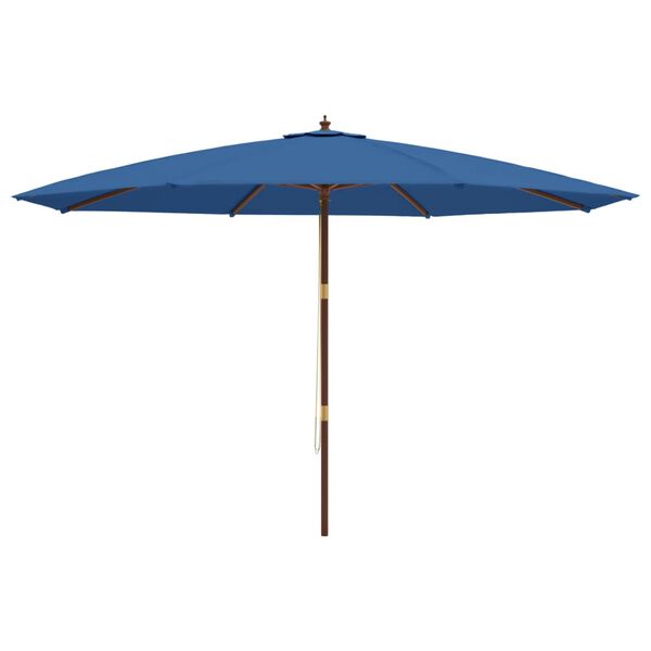 vidaXL Umbrelă de soare de grădină stâlp din lemn, albastru 400x273 cm