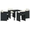 vidaXL Set de masă pentru grădină cu pernă 5 pcs Bej poliratan