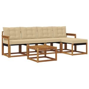 vidaXL Set de canapele de exterior 6 buc. Natural și Bej
