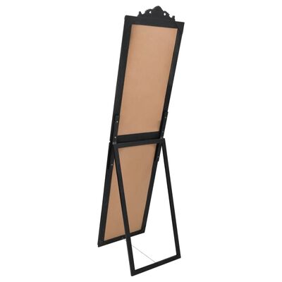 vidaXL Oglindă de sine stătătoare, negru, 45x180 cm