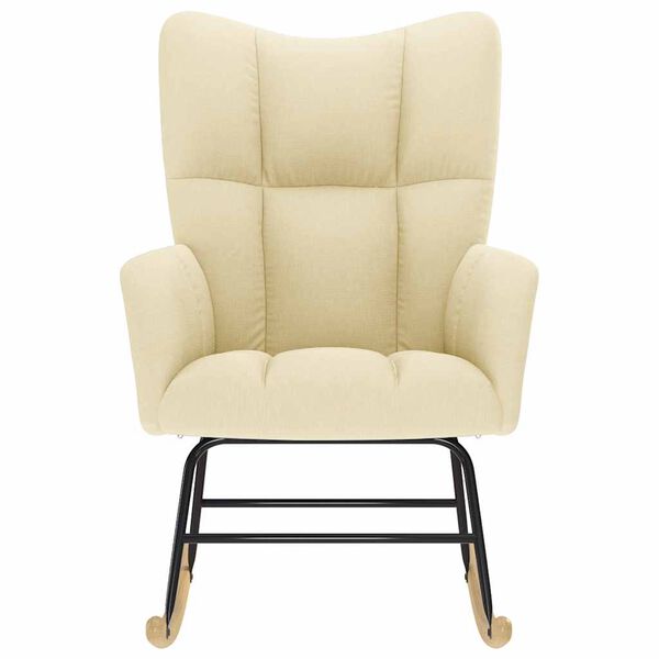 vidaXL Scaun balansoar, crem, material textil