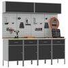 vidaXL Set de dulapuri de lucru cu sertar cu depozitare 10 pcs Negru