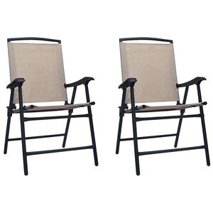 vidaXL Scaune pliante 2 buc Texilene Taupe
