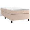 vidaXL Pat box spring cu saltea, cappuccino, 80x200 cm piele ecologică