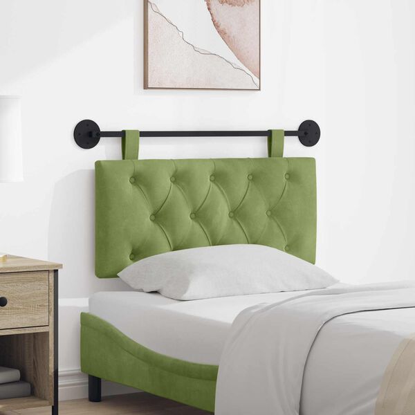 vidaXL Cap de pat suspendat Verde deschis 90 x 55 x 7 cm Catifea