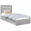 vidaXL Pat cu storage cu sertar Gri Sonoma 90 x 190 cm Lemn prelucrat