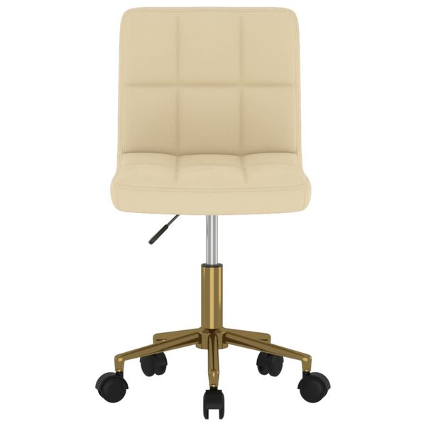 vidaXL Scaun de bucătărie pivotant, crem, catifea