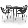 vidaXL Set mobilier de exterior, 5 piese, negru, ratan PVC