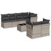 vidaXL Set mobilier de grădină cu perne, 8 piese gri deschis poliratan