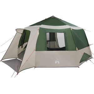 vidaXL Cort cabană pentru 12 persoane Verde și gri 500 x 500 x 294 cm