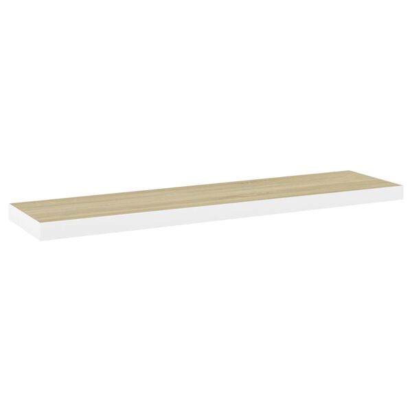 vidaXL Rafturi perete suspendate 4 buc. stejar/alb 90x23,5x3,8 cm MDF