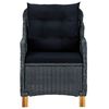 vidaXL Set mobilier exterior cu perne, 9 piese, gri &icirc;nchis, poliratan