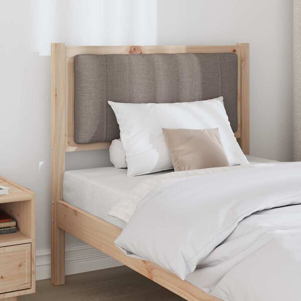 vidaXL Tăblie tapițată cu headboard Maro 80 cm Lemn de pin masiv