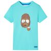 Tricou pentru copii cu m&acirc;neci scurte, turcoaz, 128
