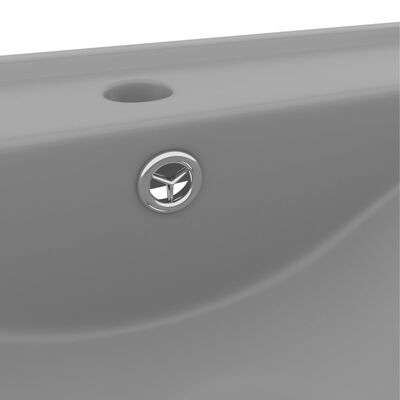 vidaXL Chiuvetă baie lux orificiu robinet gri mat 60x46 cm ceramică