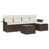 vidaXL Set de canapele pentru grădină 6 pcs Maro și Crem poliratan