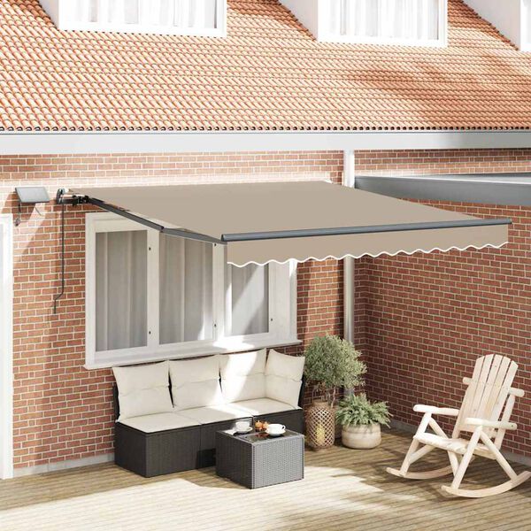 vidaXL Cortina Retractabilă Manual Bej 300 x 250 cm țesătură