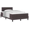 vidaXL Pat cu arcuri cu headboard Maro &icirc;nchis 120 x 190 cm țesătură