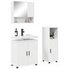 vidaXL Set de mobilier pentru baie 3 pcs Alb Lemn compozit & Metal