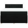 vidaXL Pat box spring cu saltea, negru, 160x200 cm, textil