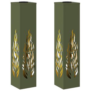 vidaXL Lumină LED Solară pentru Alei 2 buc. Alb cald 18 x 18 x 80 cm