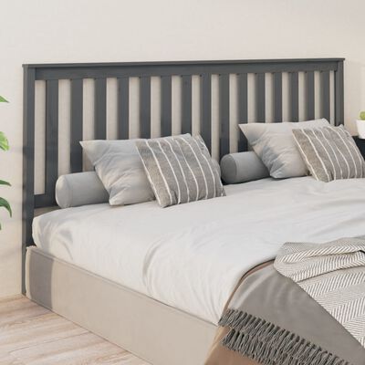 vidaXL Tăblie de pat, gri, 206x6x101 cm, lemn masiv de pin