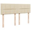 vidaXL Pat box spring cu saltea, crem, 140x200 cm, textil