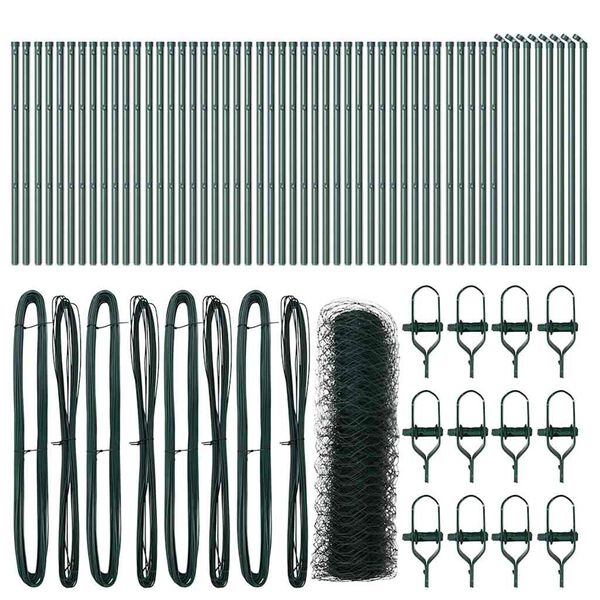 vidaXL St&acirc;lp de gard. Verde 100 x 0,4 m (plasă de 50 mm) Oțel și PVC