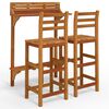 vidaXL Set mobilier de bar de grădină, 3 piese, lemn masiv de acacia