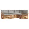 vidaXL Set de canapele de exterior 4 pcs Gri natural și deschis