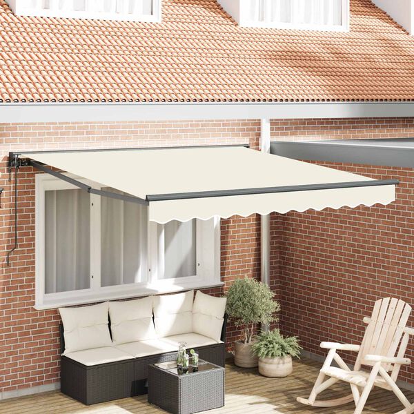 vidaXL Cortina Retractabilă Crem 300 x 250 cm Aluminiu și țesătură