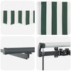 vidaXL Cortina Retractabilă Manual Verde și alb 300 x 250 cm țesătură