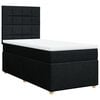 vidaXL Pat box spring cu saltea, negru, 90x200 cm, textil