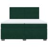 vidaXL Pat box spring cu saltea, verde &icirc;nchis, 200x200 cm, catifea