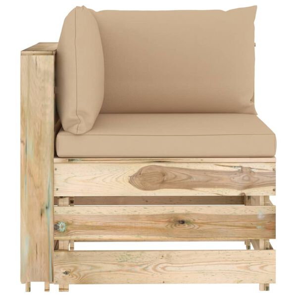 vidaXL Set mobilier de grădină cu perne, 7 piese, lemn verde tratat