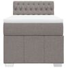 vidaXL Pat box spring cu saltea, gri taupe, 90x190 cm, textil