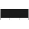 vidaXL Paravan anti-v&acirc;nt cu 3 panouri, negru, 400 x 160 cm, textil